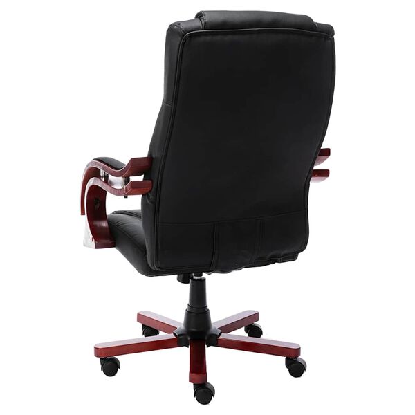 vidaXL Chaise de bureau de massage Noir Cuir v&eacute;ritable