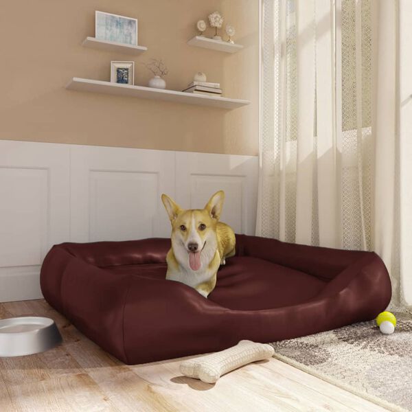 vidaXL Lit pour chien Marron 120x100x27 cm Similicuir