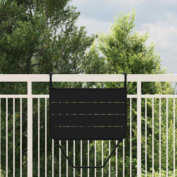 vidaXL Table Suspendue de Balcon Noir 60 x 39 x 65 cm Acier