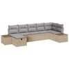 vidaXL Ensemble de canap&eacute; de jardin avec coussin 7 pcs Beige polyrotin