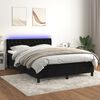 vidaXL Sommier &agrave; lattes de lit avec matelas et LED Noir 140x200 cm