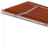 vidaXL Auvent manuel r&eacute;tractable avec poteaux 3x2,5 m Orange et marron