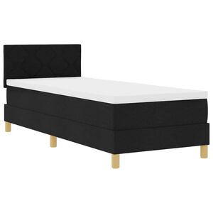 vidaXL Lit &agrave; ressort LED avec matelas avec LED Noir 80 x 200 cm tissu