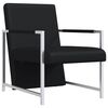 vidaXL Fauteuil avec pieds chrom&eacute;s Noir Similicuir