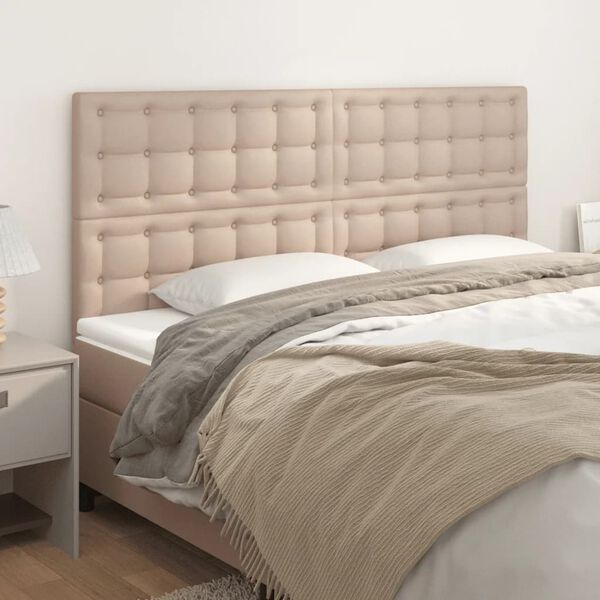 vidaXL T&ecirc;te de lit Cappuccino 160x5x118/128 cm Similicuir