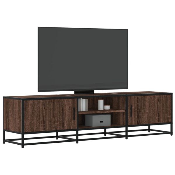 vidaXL Meuble TV chêne marron 160x35x41 cm bois d'ingénierie et métal