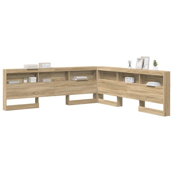 vidaXL T&ecirc;te de lit de rangement Ch&ecirc;ne sonoma 180 cm Bois d'ing&eacute;nierie