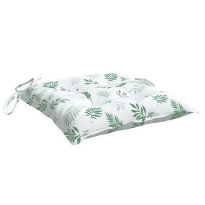 vidaXL Coussins de chaise lot de 2 à motif de feuilles 50x50x7 cm