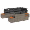 vidaXL Ensemble de canap&eacute; de jardin 7 pc Gris polyrotin