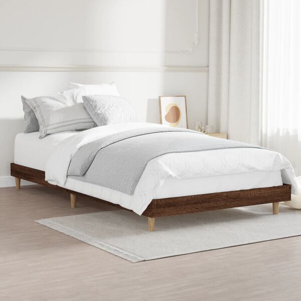 vidaXL Cadre de lit sans matelas ch&ecirc;ne marron 90x200cm bois ing&eacute;nierie
