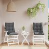 vidaXL Coussins de chaise &agrave; dossier bas lot de 2 anthracite