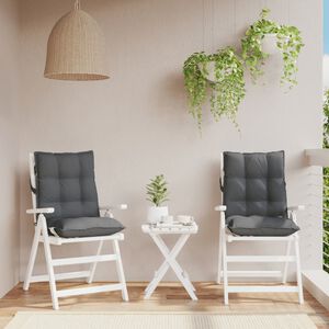 vidaXL Coussins de chaise &agrave; dossier bas lot de 2 anthracite