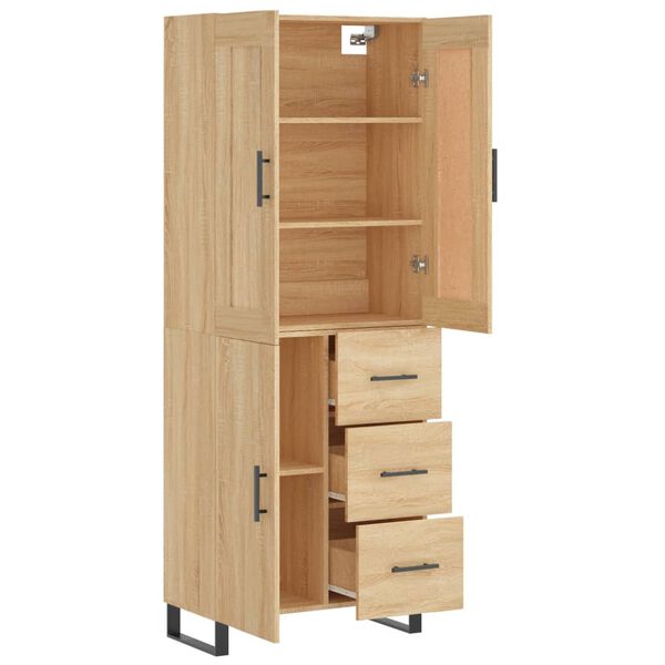 vidaXL Buffet haut Ch&ecirc;ne sonoma 69,5x34x180 cm Bois d'ing&eacute;nierie