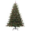vidaXL Sapin de No&euml;l artificiel Vert 210 cm PVC, m&eacute;tal et plastique