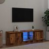 vidaXL Meuble TV avec lumières LED vieux bois bois d'ingénierie