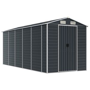 vidaXL Abri de jardin anthracite 191x470x198 cm M&eacute;tal galvanis&eacute;