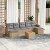 vidaXL Salon de jardin avec coussins 8pcs m&eacute;lange beige r&eacute;sine tress&eacute;e