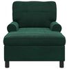 vidaXL Chaise longue avec coussin Vert foncé 91 x 157 x 91 cm Velours