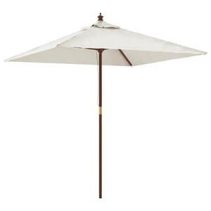 vidaXL Parasol de jardin avec m&acirc;t en bois sable 198x198x231 cm