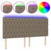 vidaXL T&ecirc;te de lit &agrave; LED Taupe 180x7x118/128 cm Tissu