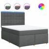 vidaXL Sommier &agrave; lattes de lit avec matelas Gris fonc&eacute; 140x190cm Tissu