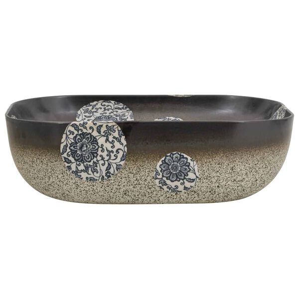 vidaXL Vasque &agrave; poser multicolore rectangulaire c&eacute;ramique