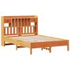 vidaXL Lit biblioth&egrave;que sans matelas cire marron 135x190 cm pin massif