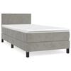 vidaXL Sommier &agrave; lattes de lit et matelas Gris clair 100x200cm Velours
