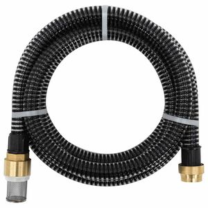vidaXL Tuyau d'aspiration avec raccords en laiton noir 1,1" 3 m PVC