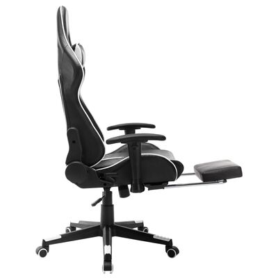 vidaXL Chaise de jeu avec repose-pied Noir et blanc Cuir artificiel