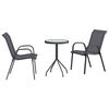 vidaXL Ensemble bistro de jardin 3 pc Gris Acier