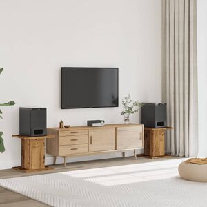 vidaXL Supports de haut-parleurs 2 pcs vieux bois bois d'ing&eacute;nierie