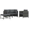 vidaXL Salon de jardin 4 pcs avec coussins R&eacute;sine tress&eacute;e Gris