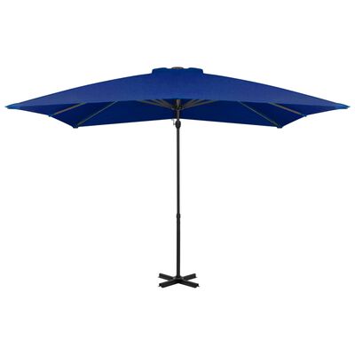 vidaXL Parasol de jardin en porte-à-faux mât en aluminium bleu azuré