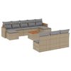 vidaXL Salon de jardin 11 pcs avec coussins beige r&eacute;sine tress&eacute;e
