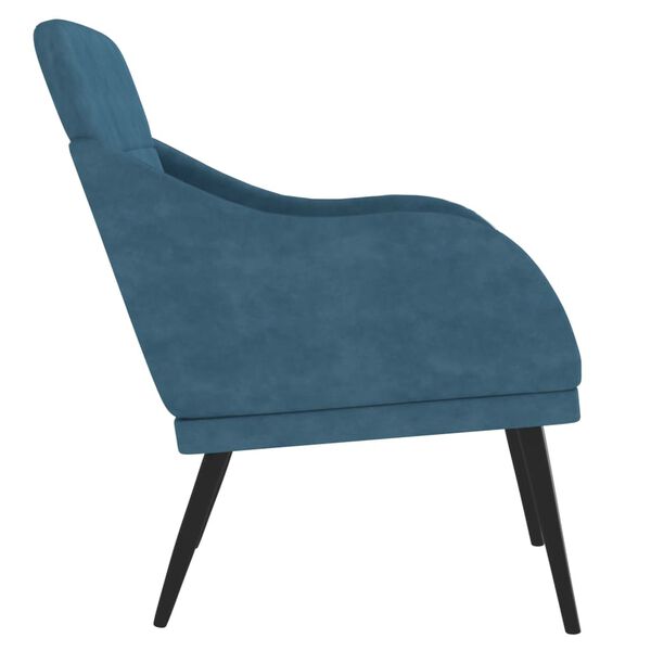 vidaXL Fauteuil Bleu 63x76x80 cm Velours