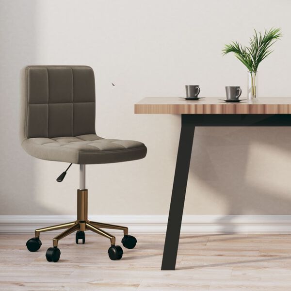 vidaXL Chaise pivotante de salle &agrave; manger Gris clair Velours