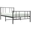 vidaXL Cadre de lit m&eacute;tal sans matelas avec pied de lit noir 100x190cm