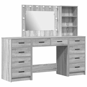 vidaXL Table de Toilette 3 pc Gris Sonoma 78,5 x 41 x 135 cm