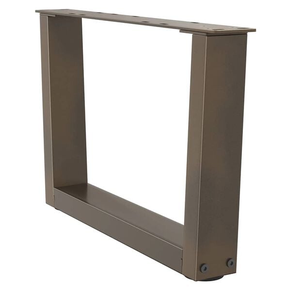 vidaXL Pieds de table basse en forme de V, 2 pi&egrave;ces, acier naturel, 50 x (30-31,3) cm