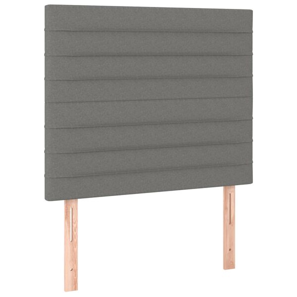 vidaXL T&ecirc;te de lit &agrave; LED Gris fonc&eacute; 100x5x118/128 cm Tissu