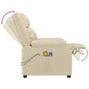 vidaXL Fauteuil de massage Cr&egrave;me Tissu