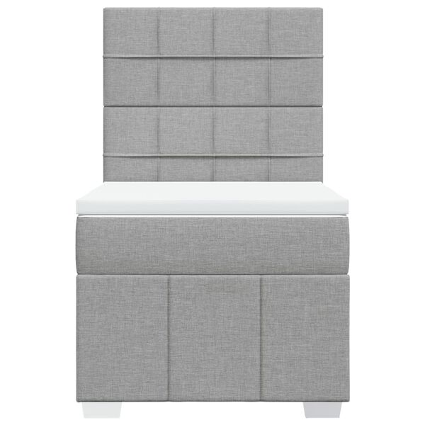 vidaXL Sommier &agrave; lattes de lit avec matelas Gris clair 100x200cm Tissu