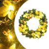 vidaXL Couronne de no&euml;l avec lumi&egrave;res LED vert 60 cm PVC