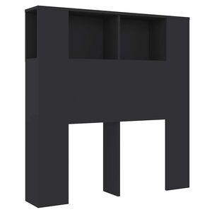 vidaXL Armoire de tête de lit Noir 100x18,5x102,5 cm