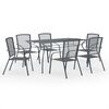 vidaXL Ensemble &agrave; manger de jardin 7 pcs Acier Anthracite