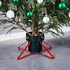 vidaXL Support de sapin de Noël Vert et rouge 46x46x19 cm