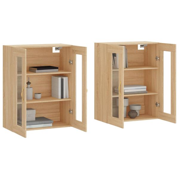 vidaXL Armoires murales 2 pcs chêne sonoma bois d'ingénierie