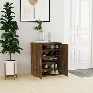 vidaXL Meuble &agrave; chaussures Ch&ecirc;ne fum&eacute; 60x35x70 cm Bois d'ing&eacute;nierie