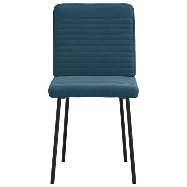 vidaXL Chaises &agrave; manger lot de 4 Bleu Velours